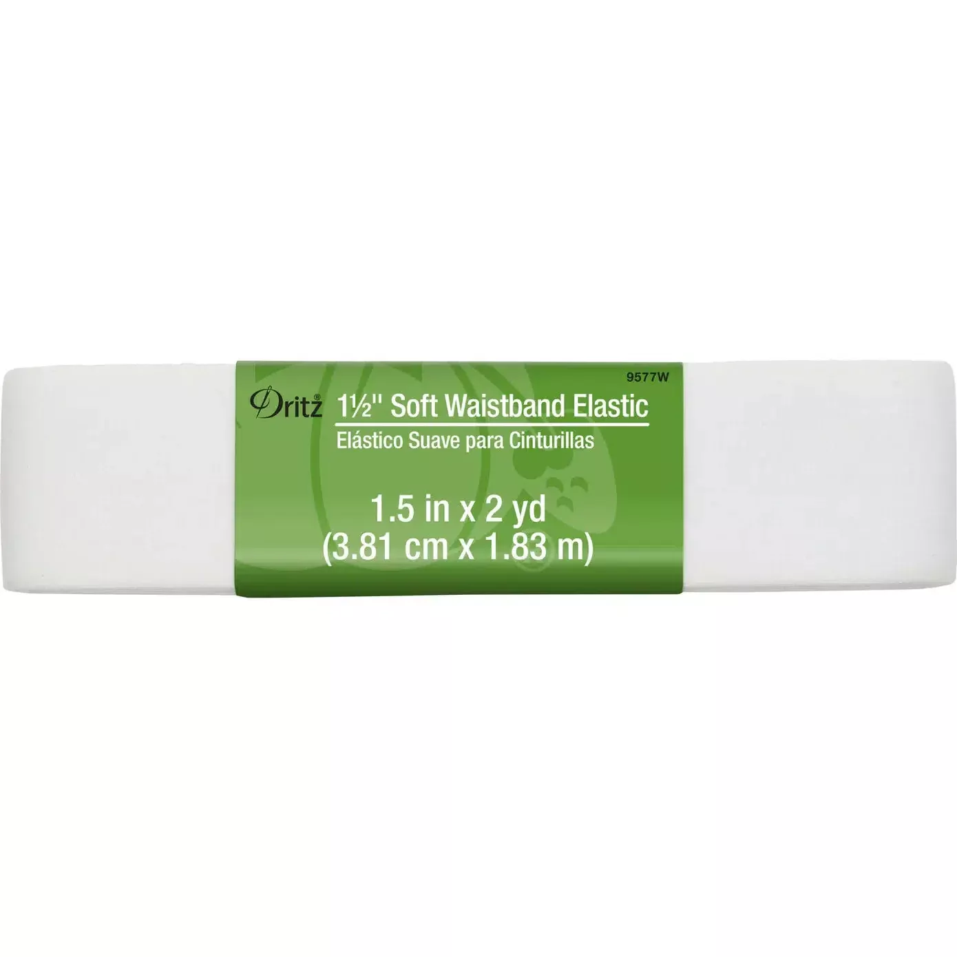 1-1/2" Soft Waistband Elastic, 2yds - White