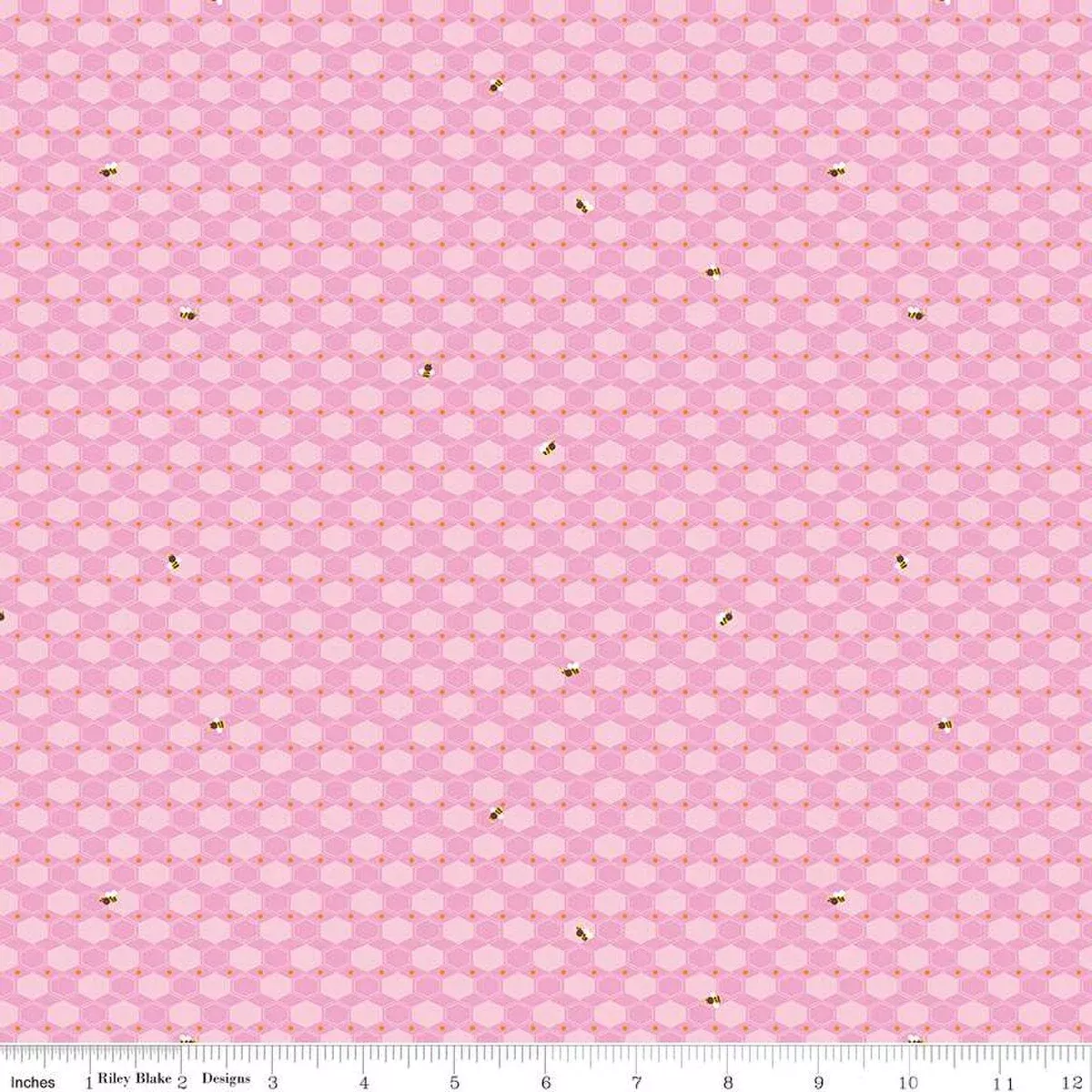 100 AKER WOODS: Honey Hex-Pink (1/4 Yard)