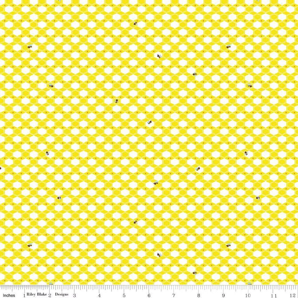 100 AKER WOODS: Honey Hex-Yellow (1/4 Yard)