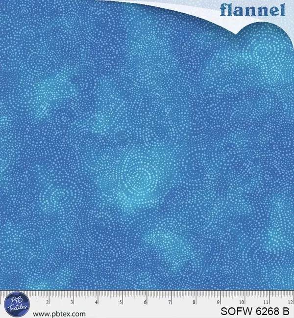 108" Solstice Flannel Serene Swirls Blue