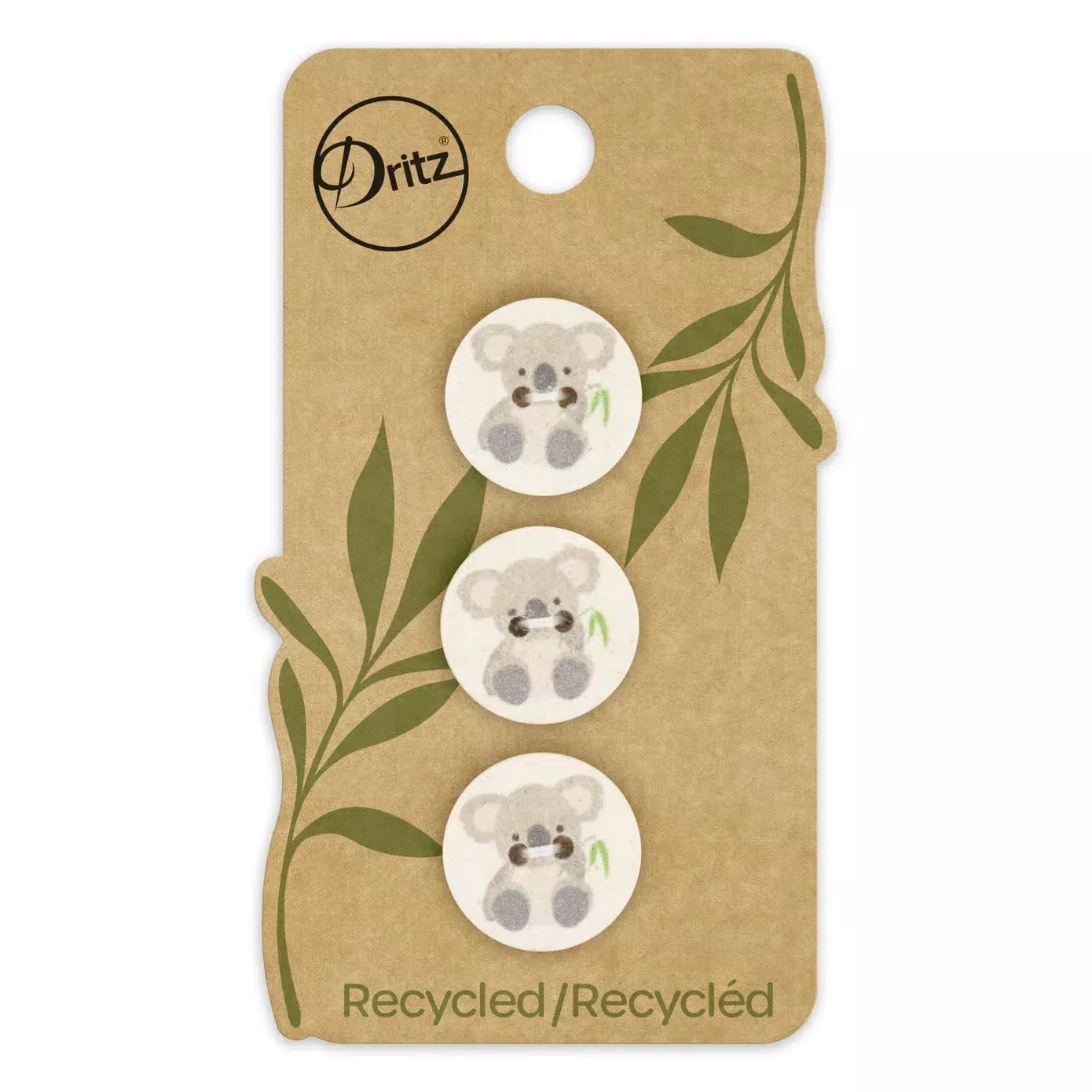 18mm Recycled Cotton Buttons - Koala
