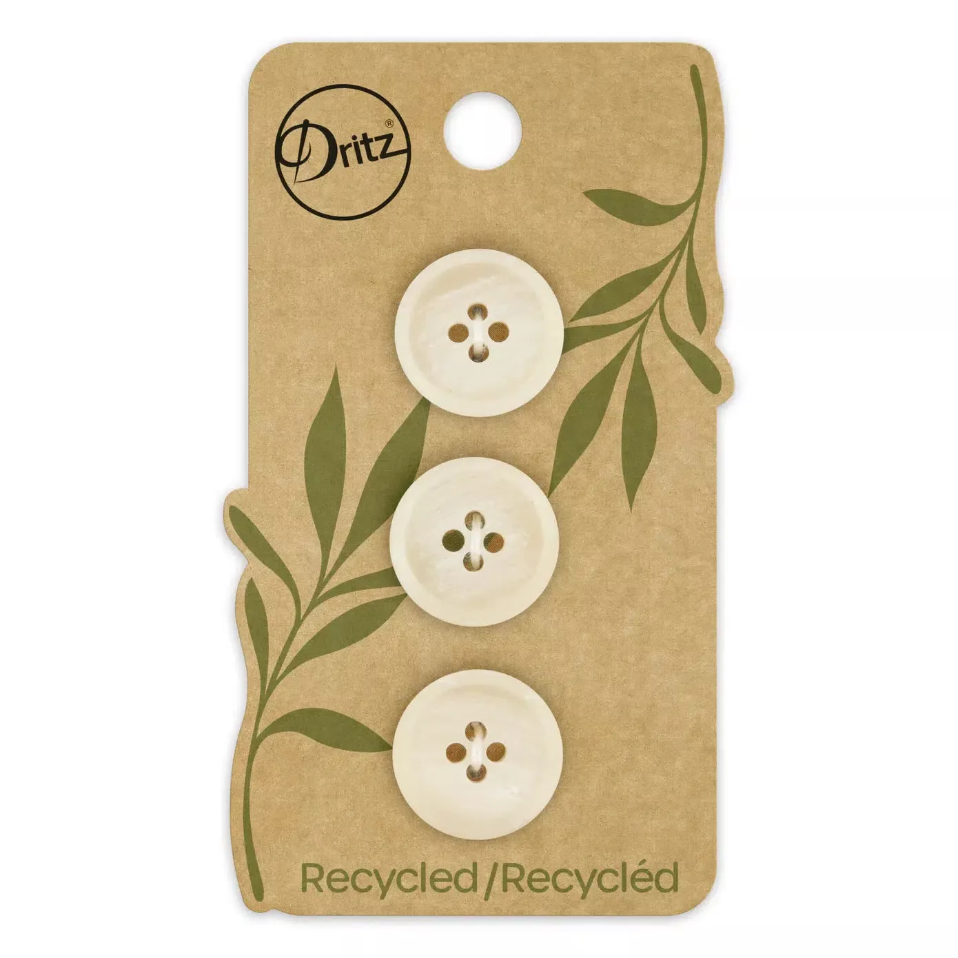 18mm Recycled Paper Buttons - Natural