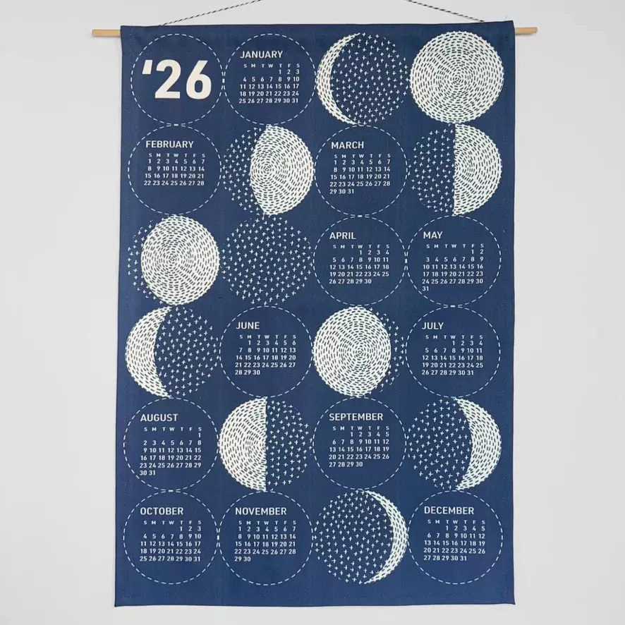2026 Tea Towel Calendar - Moon Phases