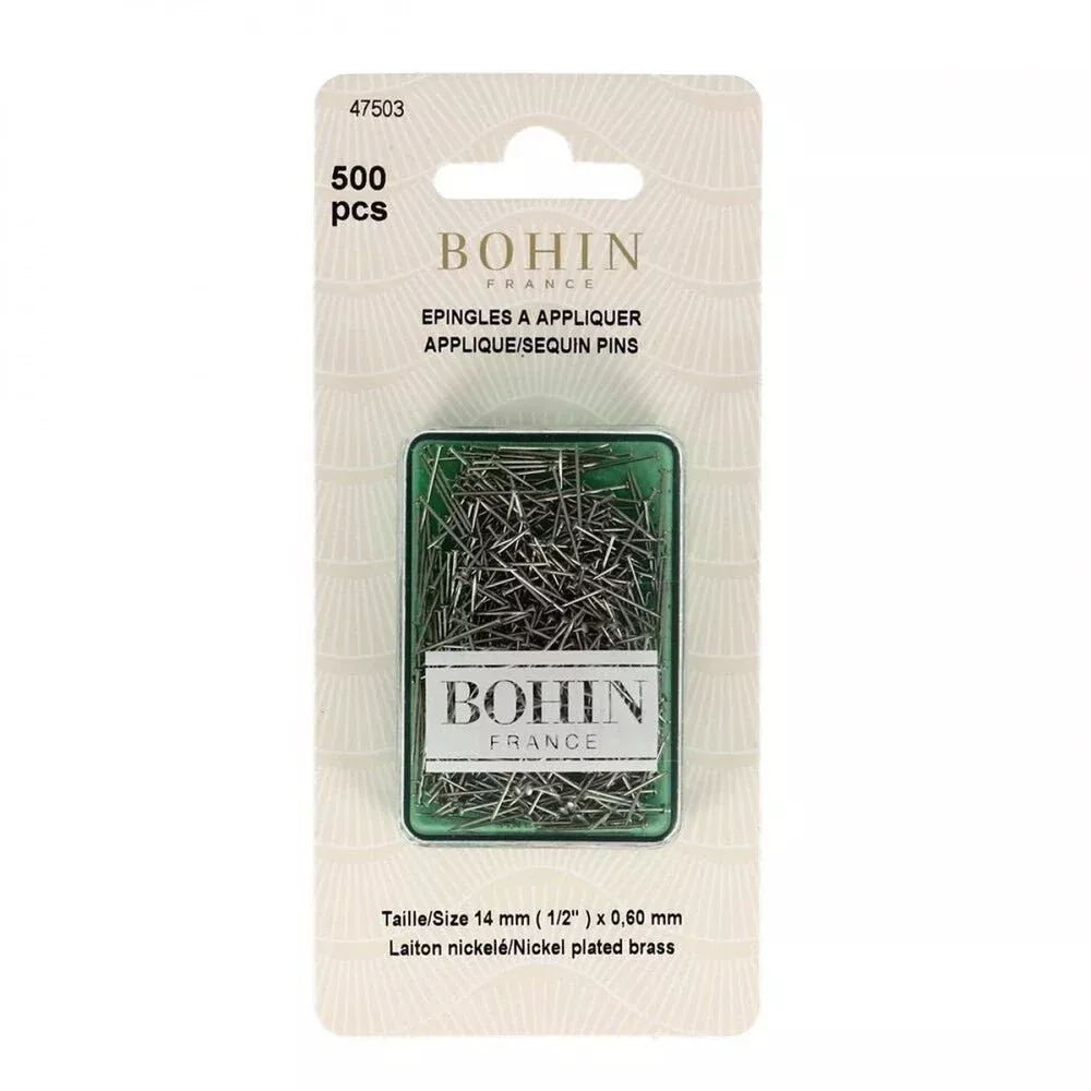 Appliqué Sequin Pin – Nickel, Size 8 (½″) – 500‑Pack
