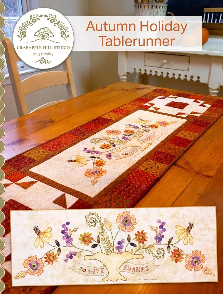 Autumn Holiday Tablerunner Stitchery