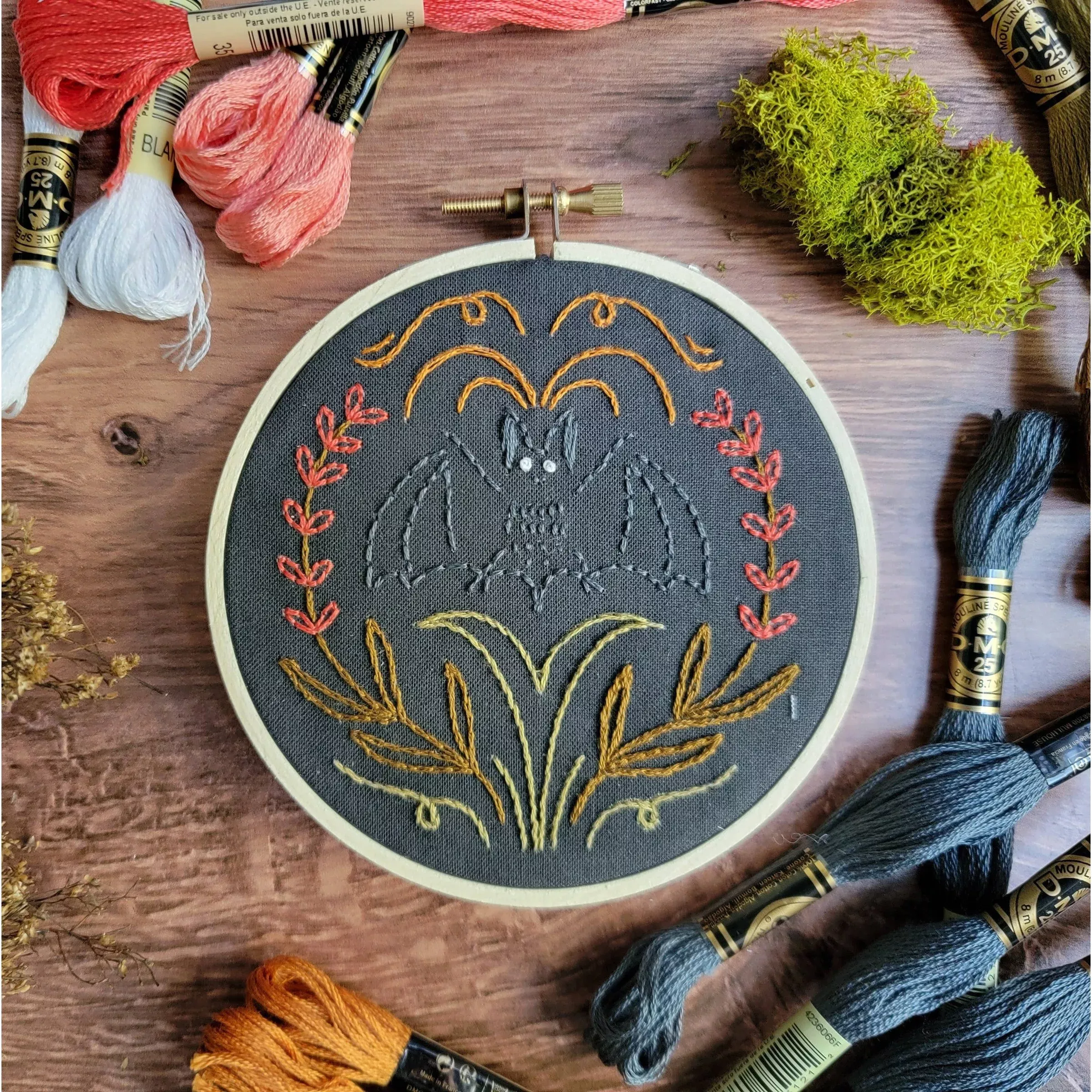 Bat, 4" Embroidery Kit