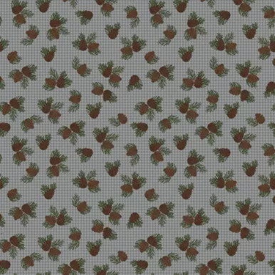 Benartex - Winter Forest - Wooly Pine Cone - Grey