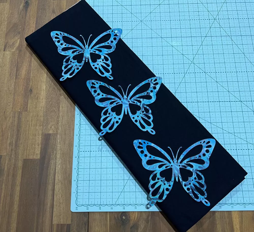 Blue Batik Butterfly Silhouette - Set of 3