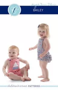 Children's Corner CC294 Bailey Romper Sewing Pattern Sz 3mo-24mo for Girls and Boys