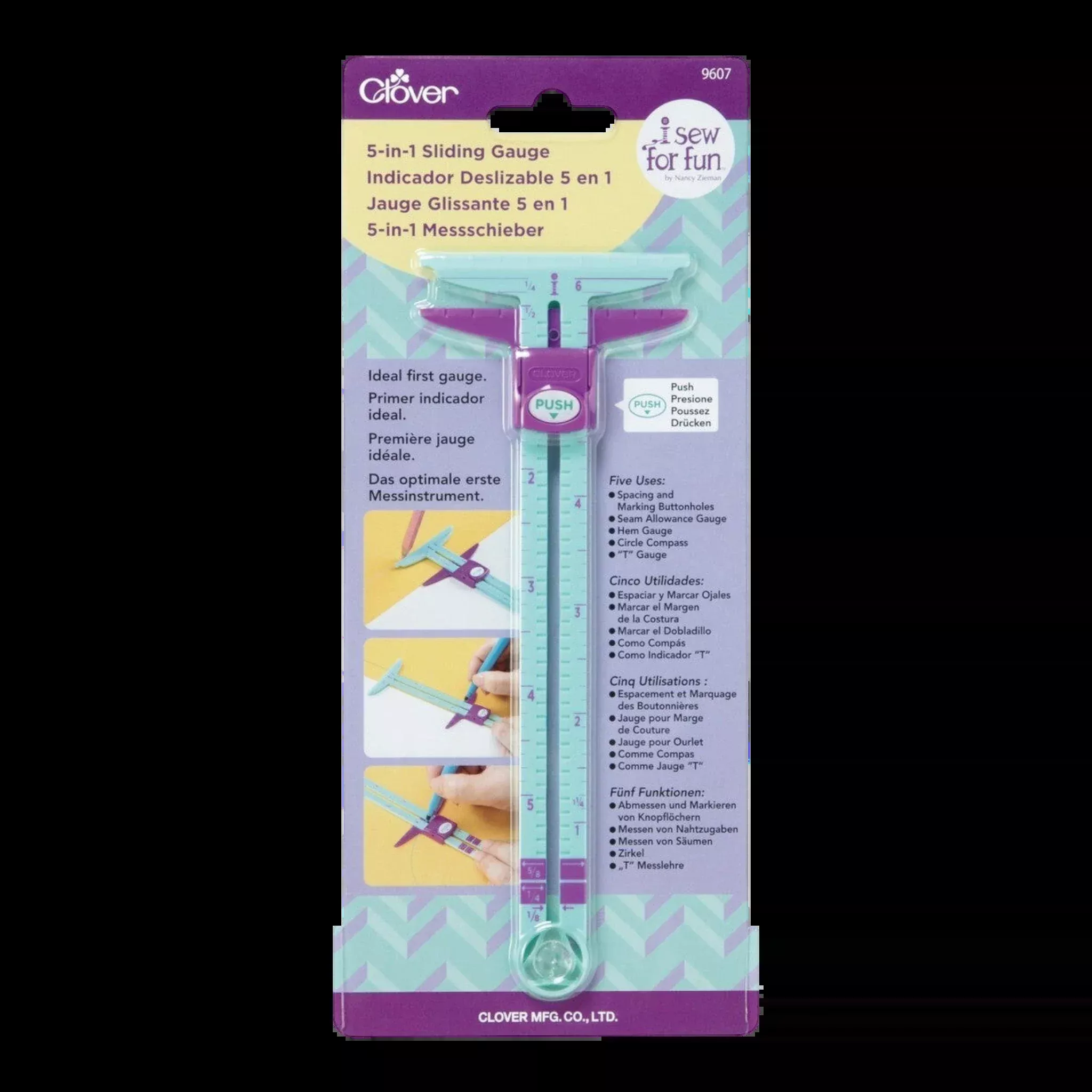 Clover I Sew For Fun 5-in-1 Sliding Gauge