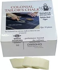 Colonial Tailor's Chalk D950HG Hidden Glo Invisible-Flourescent Crayons, 32 Ct. in Box