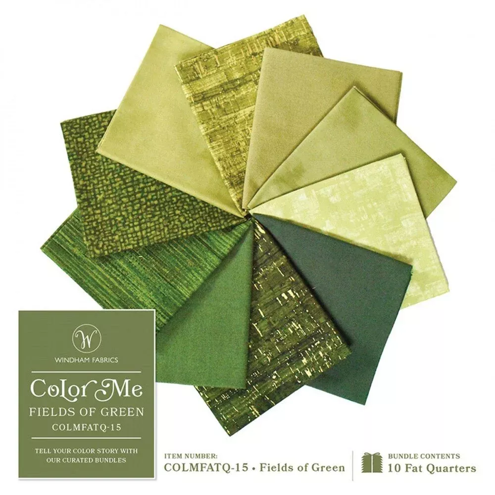 Colour Me Fields of Green - FQ Bundle 10pc