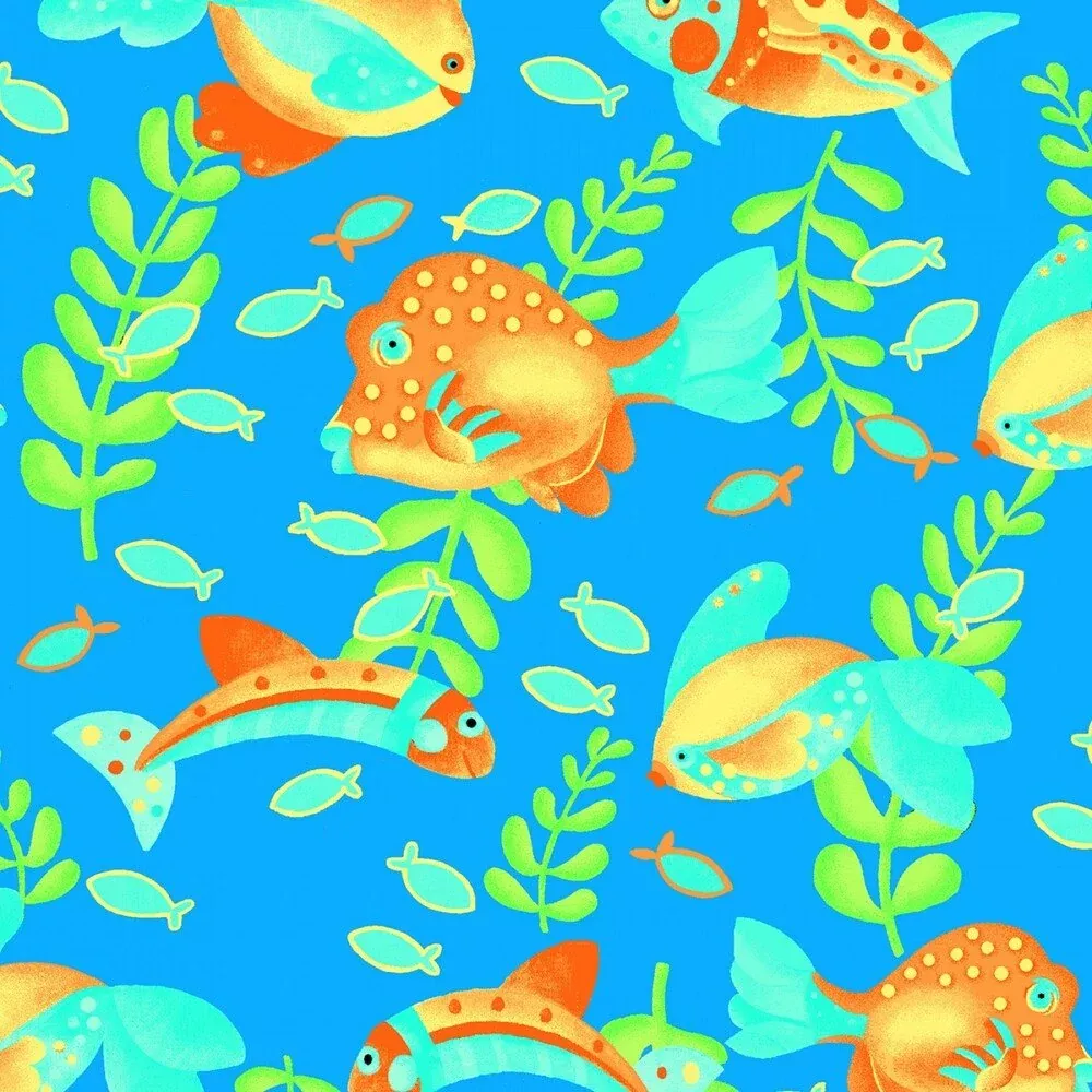 Comfy Flannel - Blue Fish