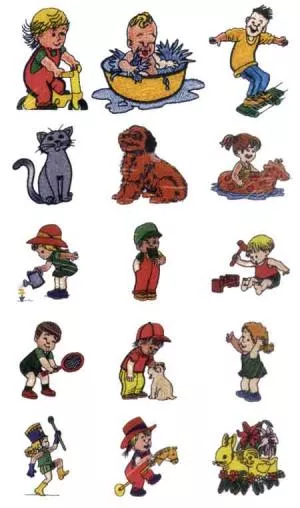 Compu Designs Kids II Embroidery Floppy Disk for Toyota POEM, Singer EU Embroidery Unlimited & Huskygram Embroidery Machines