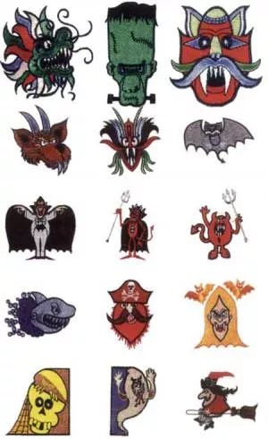 Compu Designs Scary Things I Embroidery Floppy Disk for Toyota POEM, Singer EU Embroidery Unlimited & Huskygram Embroidery Machines