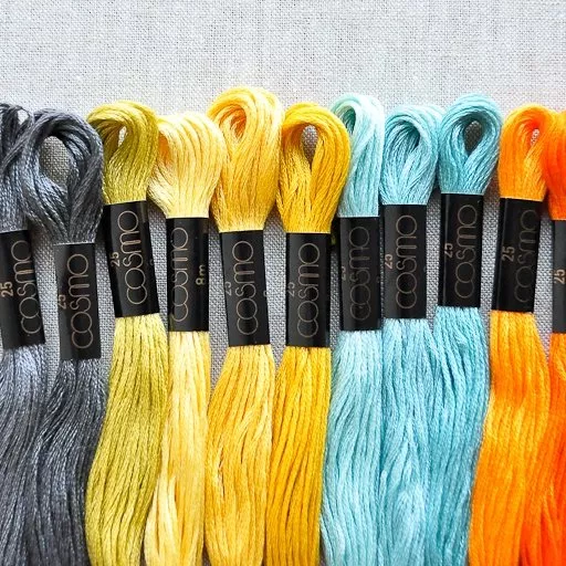 Cosmo : Embroidery Floss Palette : Ocean Sunset : 15 pcs