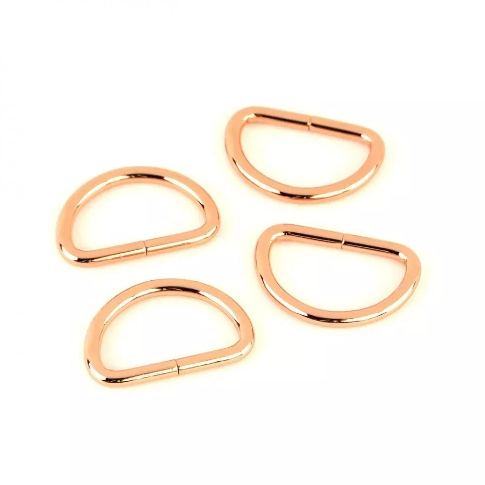 D-Rings 25 mm 4 Pack - Rose Gold