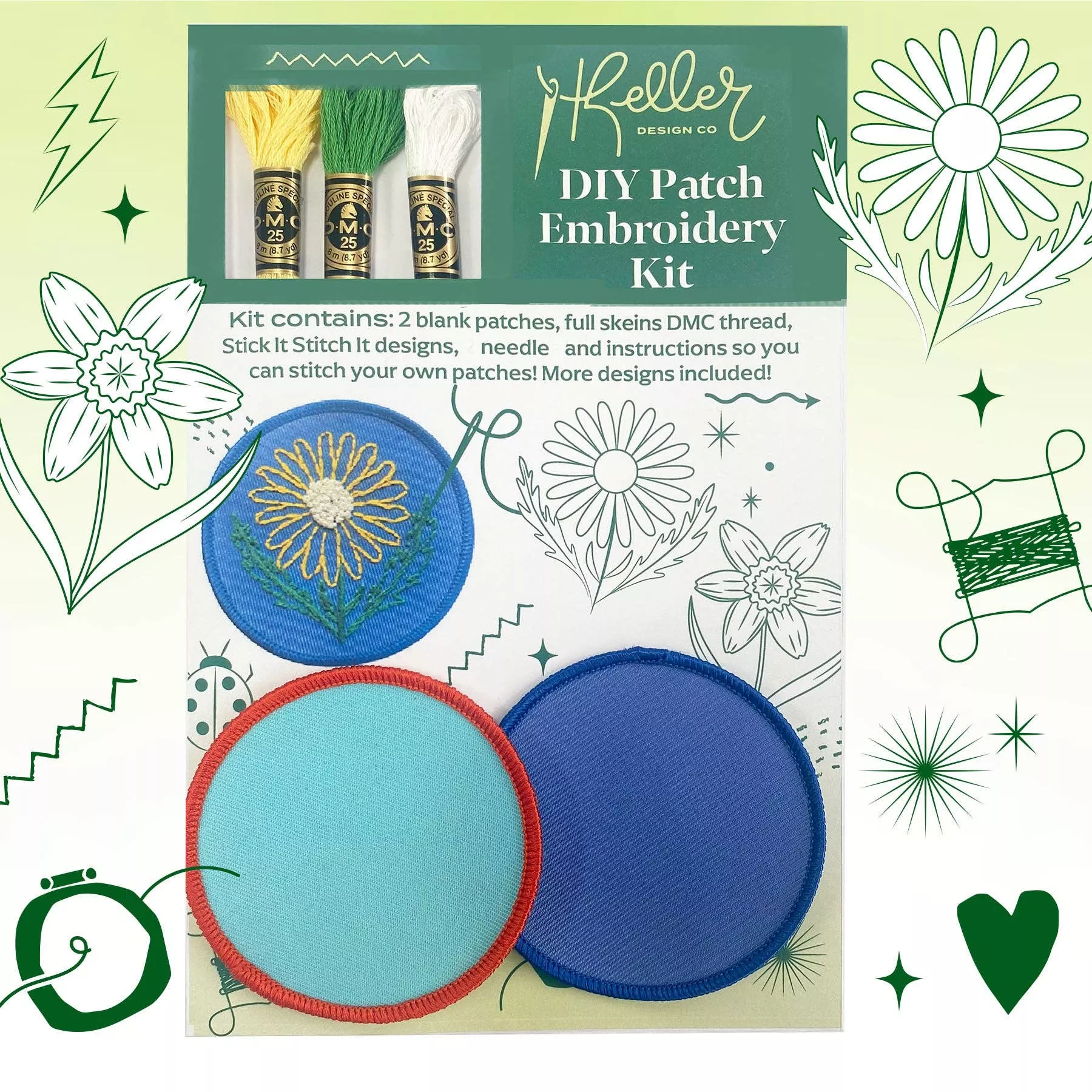 DIY Embroidery Patch Kit - Floral