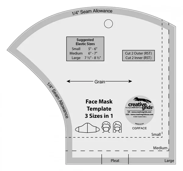 Face Mask Template - 3 Sizes In One