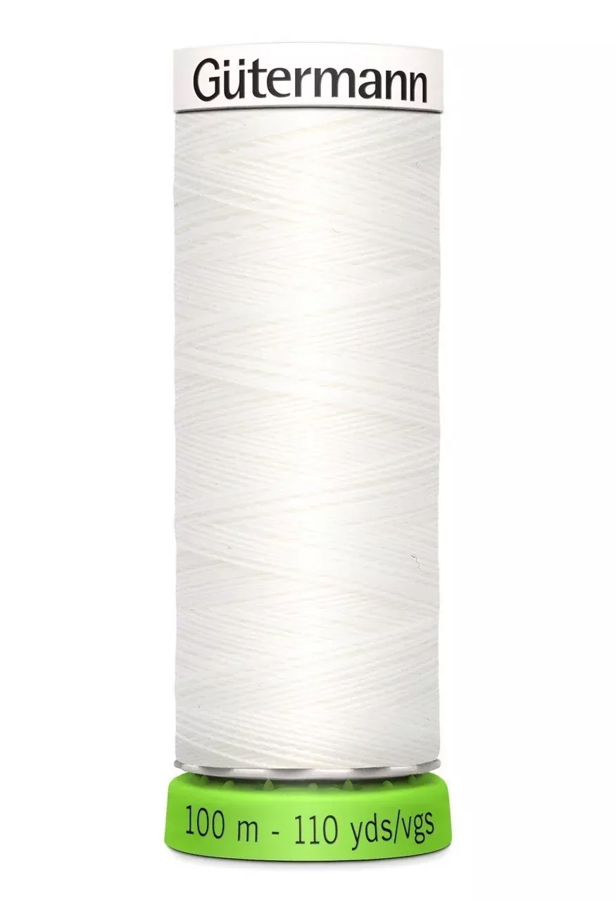 Gutermann Polyester Thread Recycled NU WHITE - 110yd