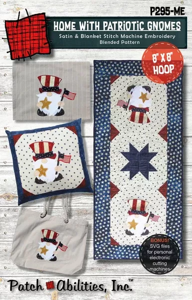 Home with Patriotic Gnome Embroidery Design