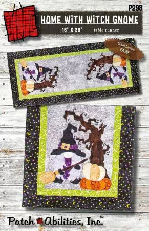 Home With Witch Gnome Table Runner Pattern