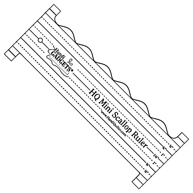 HQ Mini Scallop Ruler 3-Inch x 8-Inch Longarm Template by Handi Gadgets