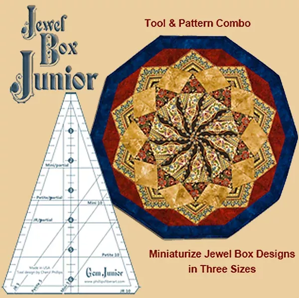 Jewel Box Gem Junior Quilt Ruler by Cheryl Phillips of Phillips Fiber Art