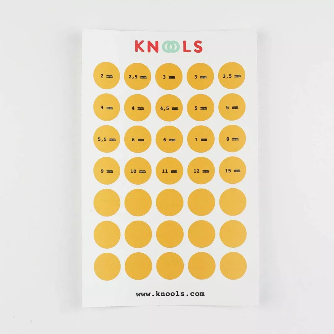 Knitting Needle Size Stickers