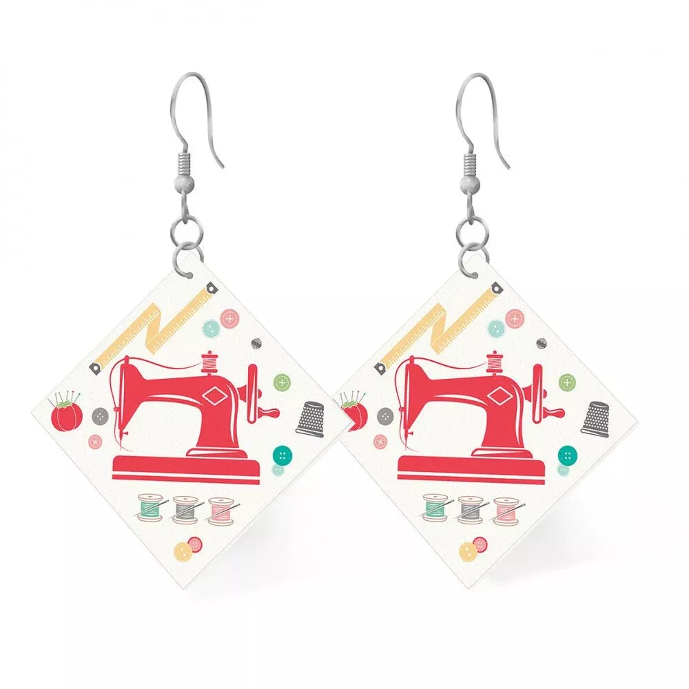 Leather Square Earrings My Happy Place