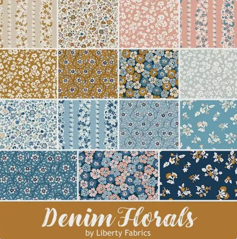 Liberty Denim Florals - 10 in Stacker - 42 pc