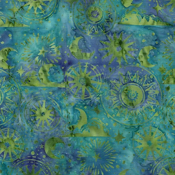 Lunar Glow: Cosmic Shapes Teal Cerulean