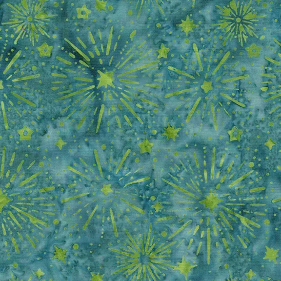 Lunar Glow: Sunburst Stars Teal