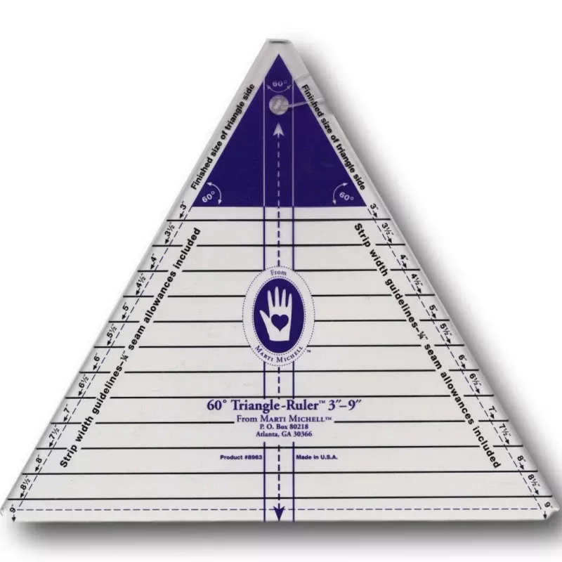 Marti Michell Large 60 Degree Triangle Ruler (3" to 9")