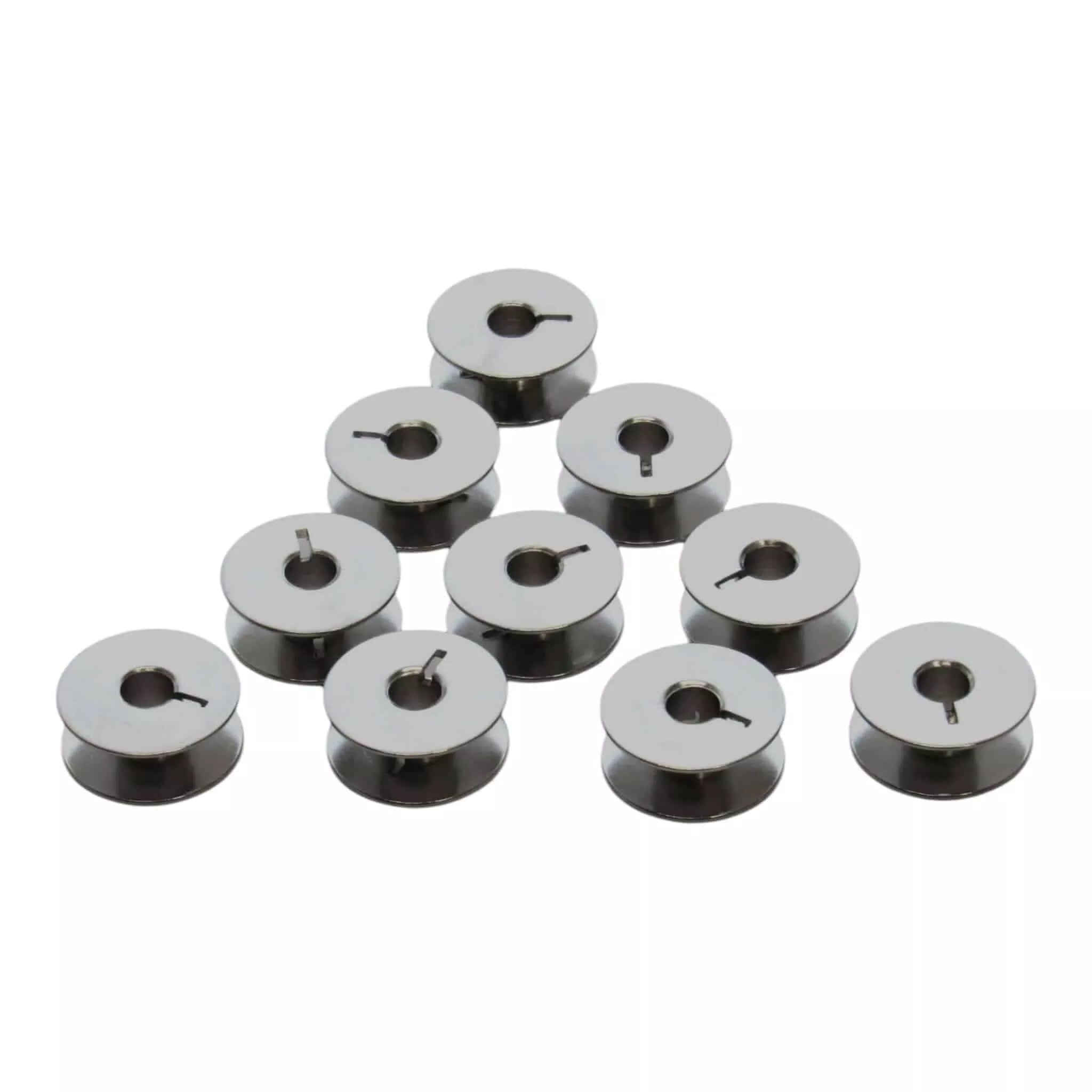 Metal L Bobbins WITH NOTCH (10-Pack) - Class L - 55623S - Home Machines - No Holes