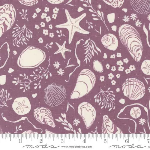 Moda Seaglass Summer Beach Plum Shells - 1 Yard