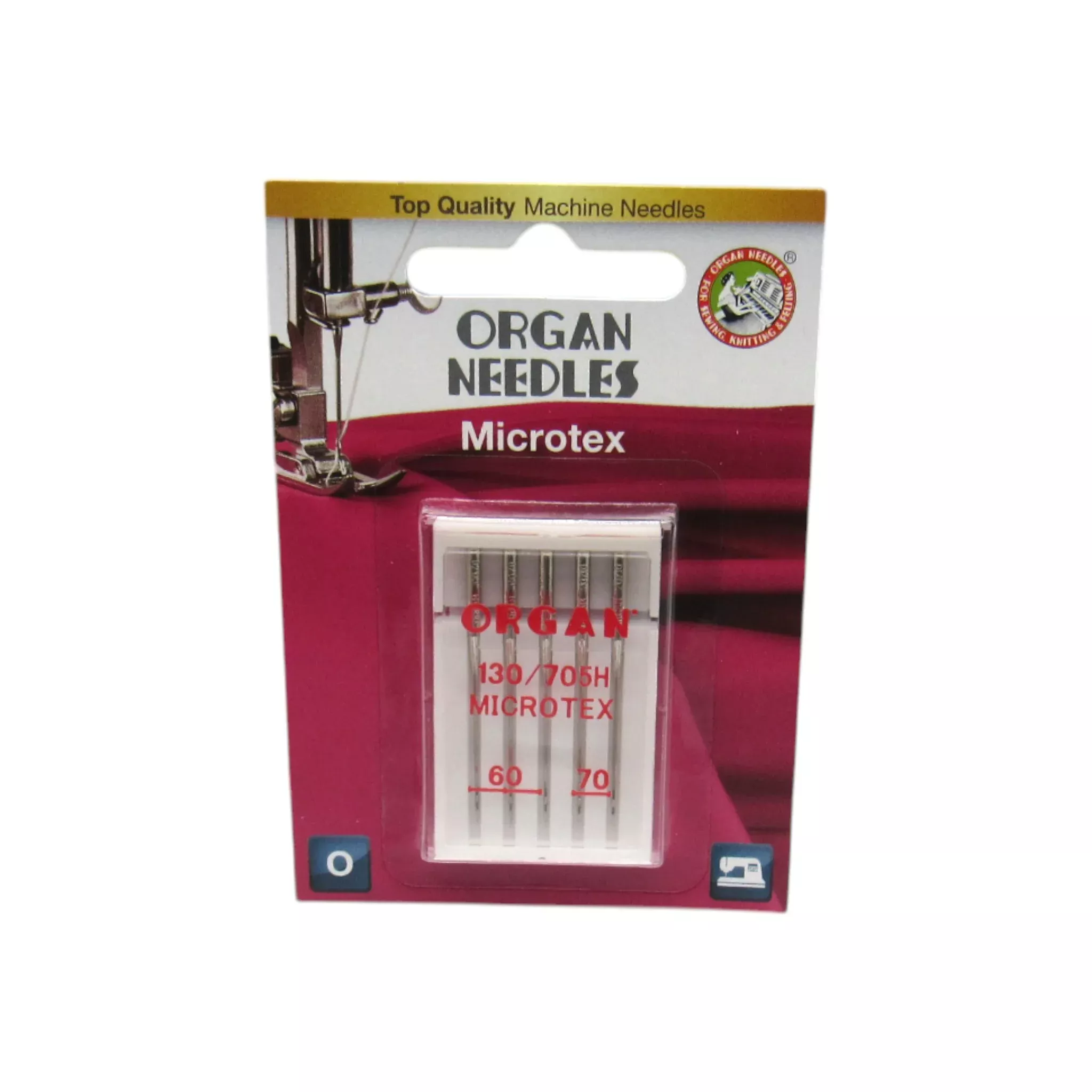 Organ Microtex Point Sewing Machine Needles 15X1 - Fine Fabrics Precision (5-Pack)