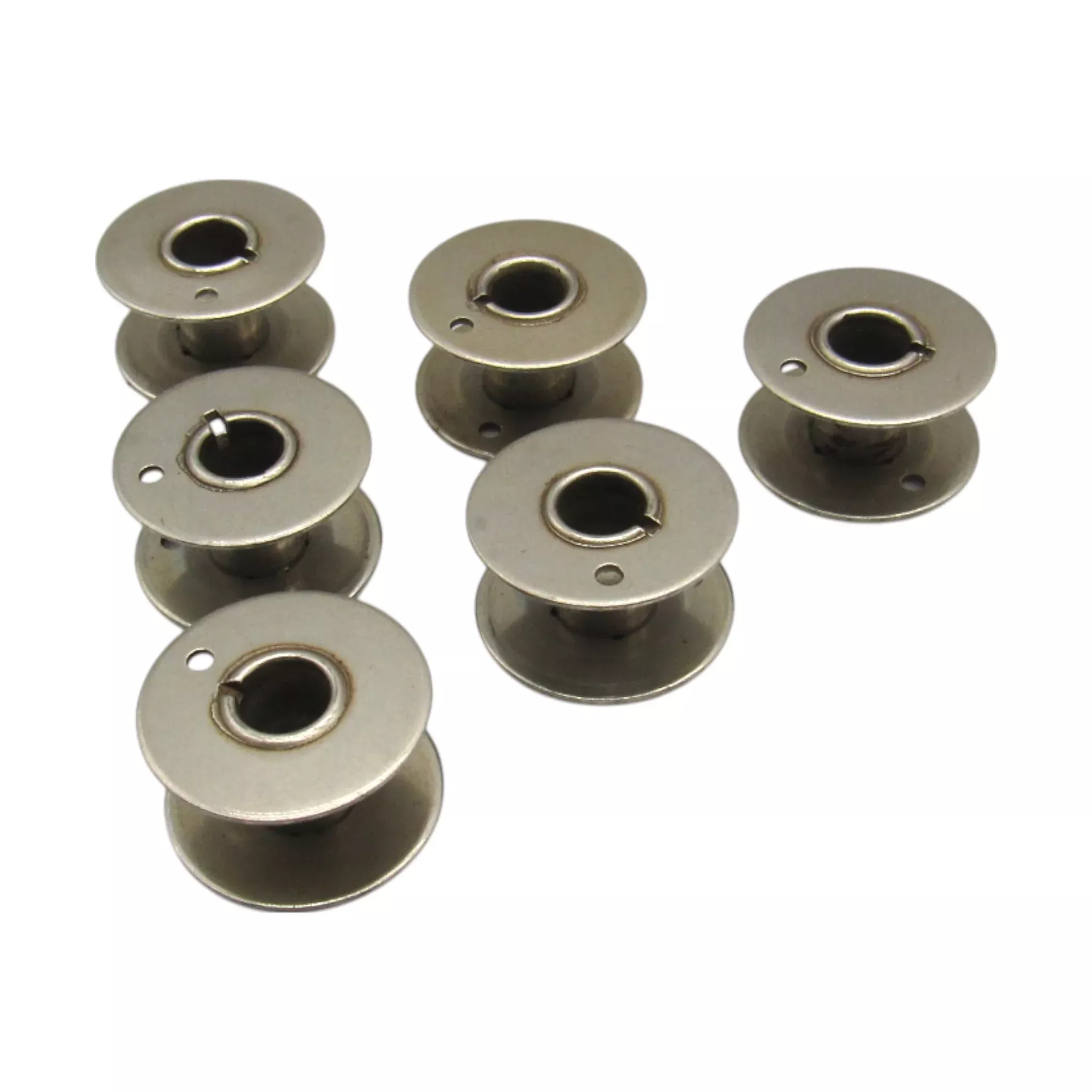 Original Vintage Class 15 Metal Bobbins (6-Pack) - Singer 15-91, 15-88, 15-90