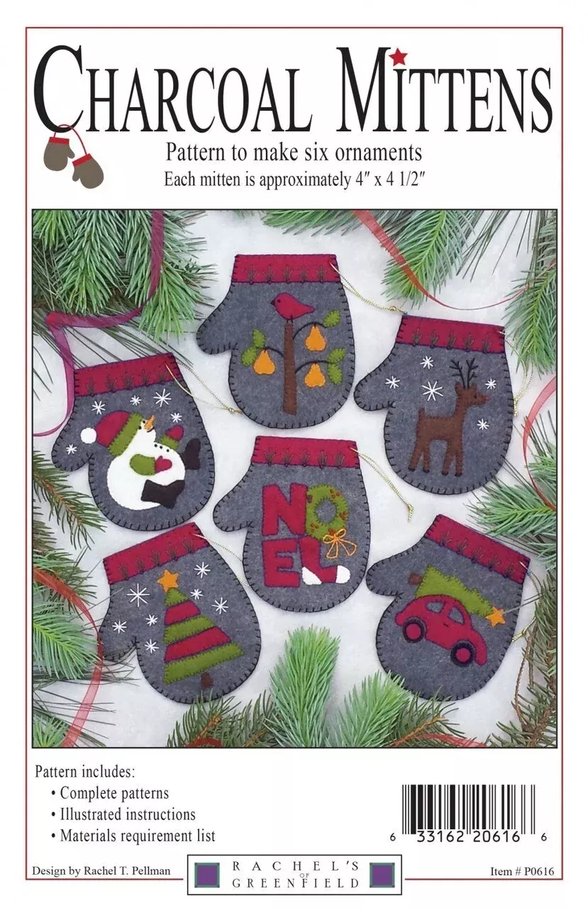 Ornament - Charcoal Mittens Pattern-6