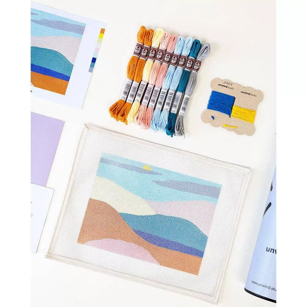 Peaceful Mountains Beginner Needlepoint Kit