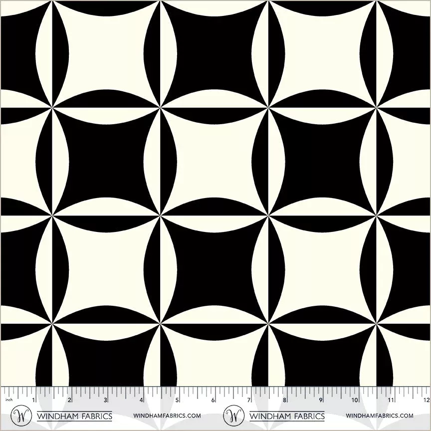PERFECT POINTS II: Cathedral Window-Black Canvas (1/4 Yard)