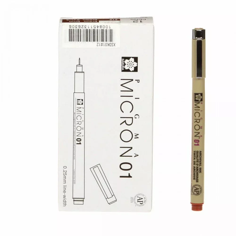 Pigma Micron Pen Brown .25 mm Size 01