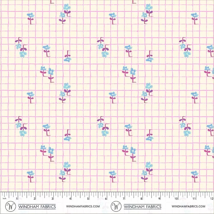 PRE-Order Heather Ross- Boat Race- Trellis 55609D-20 Hot Pink- Half Yard- May 2027