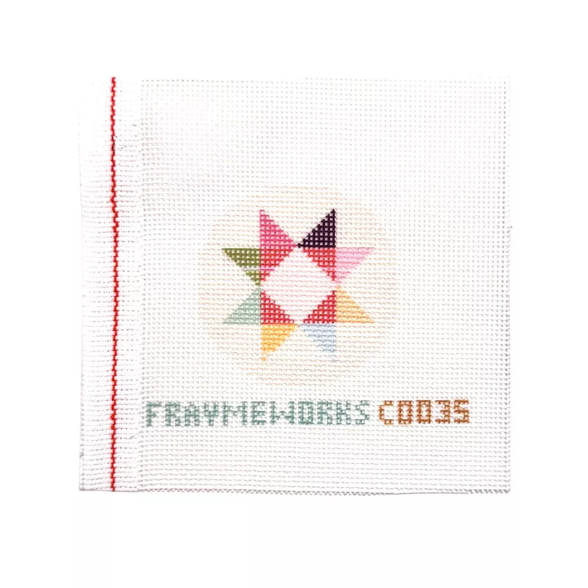 Quilt Star Round 2.25" round Mini Needlepoint Canvas