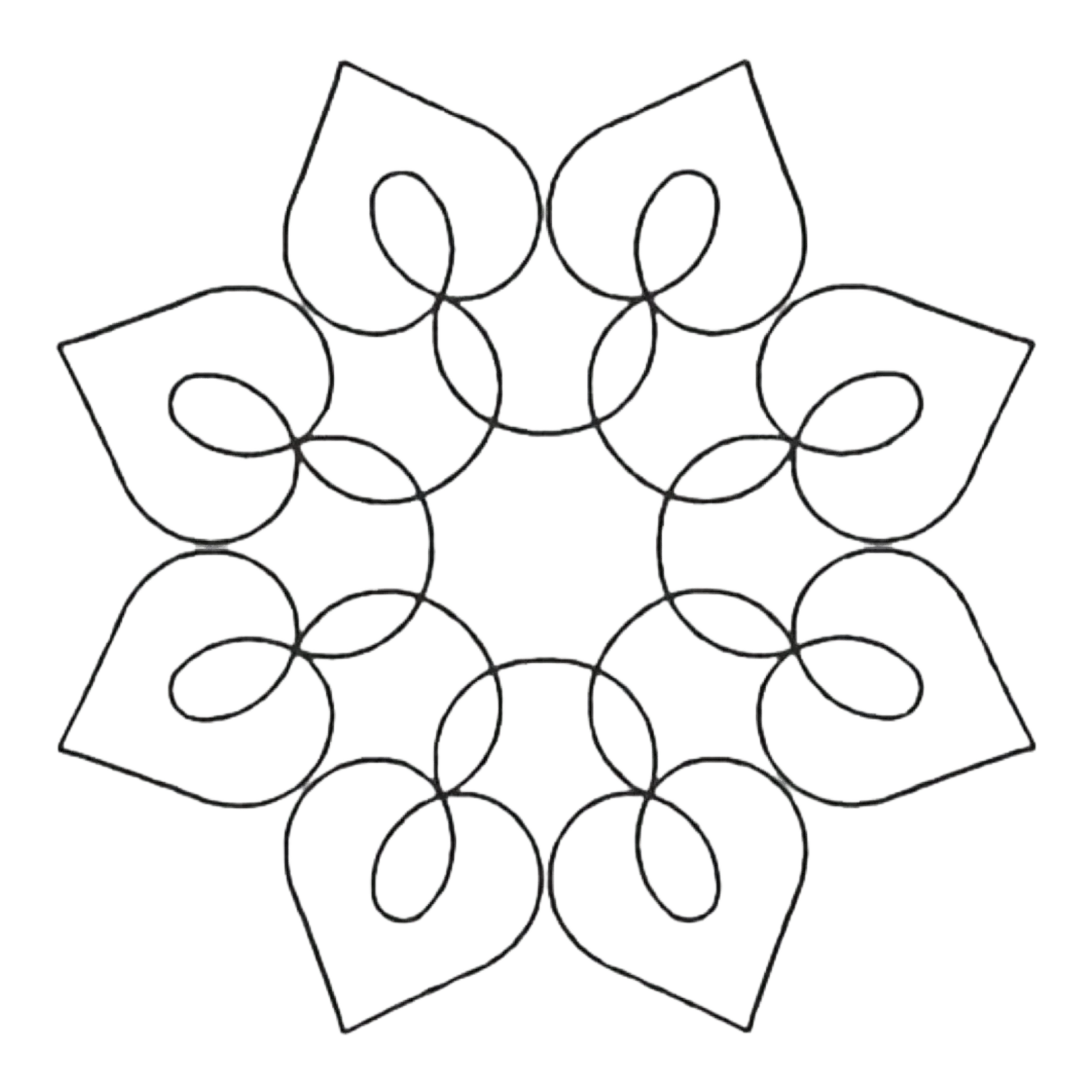 Quilt Stencil Battenberg Hearts - 7 in