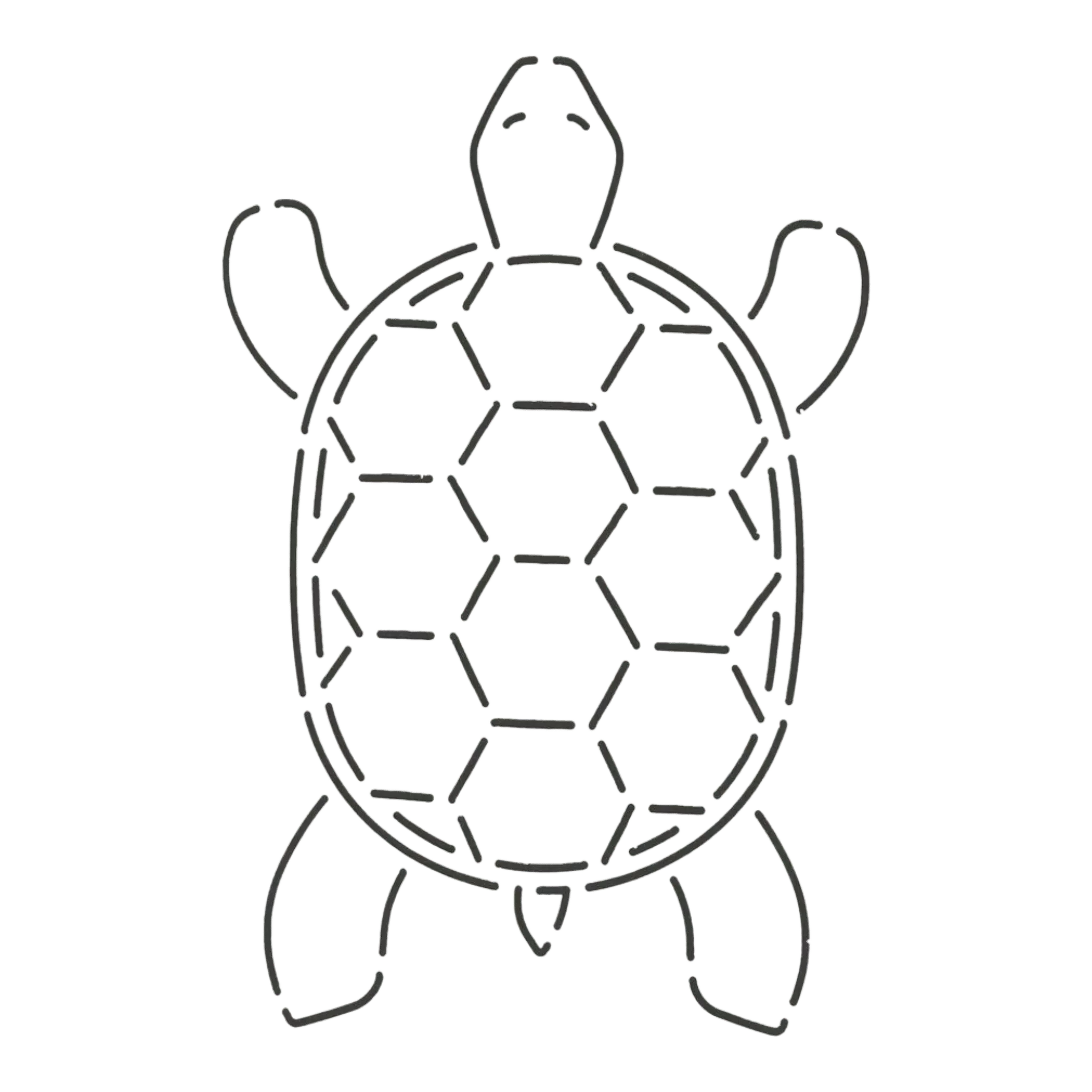Quilt Turtle Stencil 4 x 6.5in