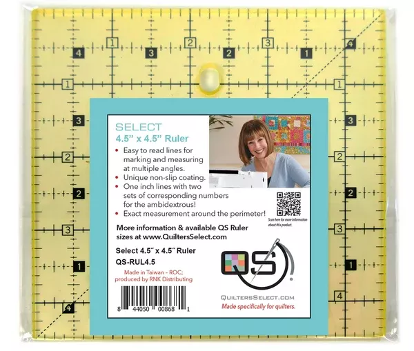 Quilter's Select Non-Slip Ruler 4-1/2in x 4-1/2in