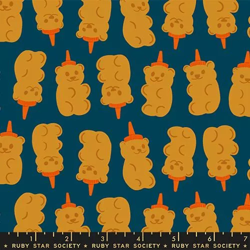 Ruby Star Society EGG AND FRIENDS: Honey Bears-Galaxy (1/4 Yard)