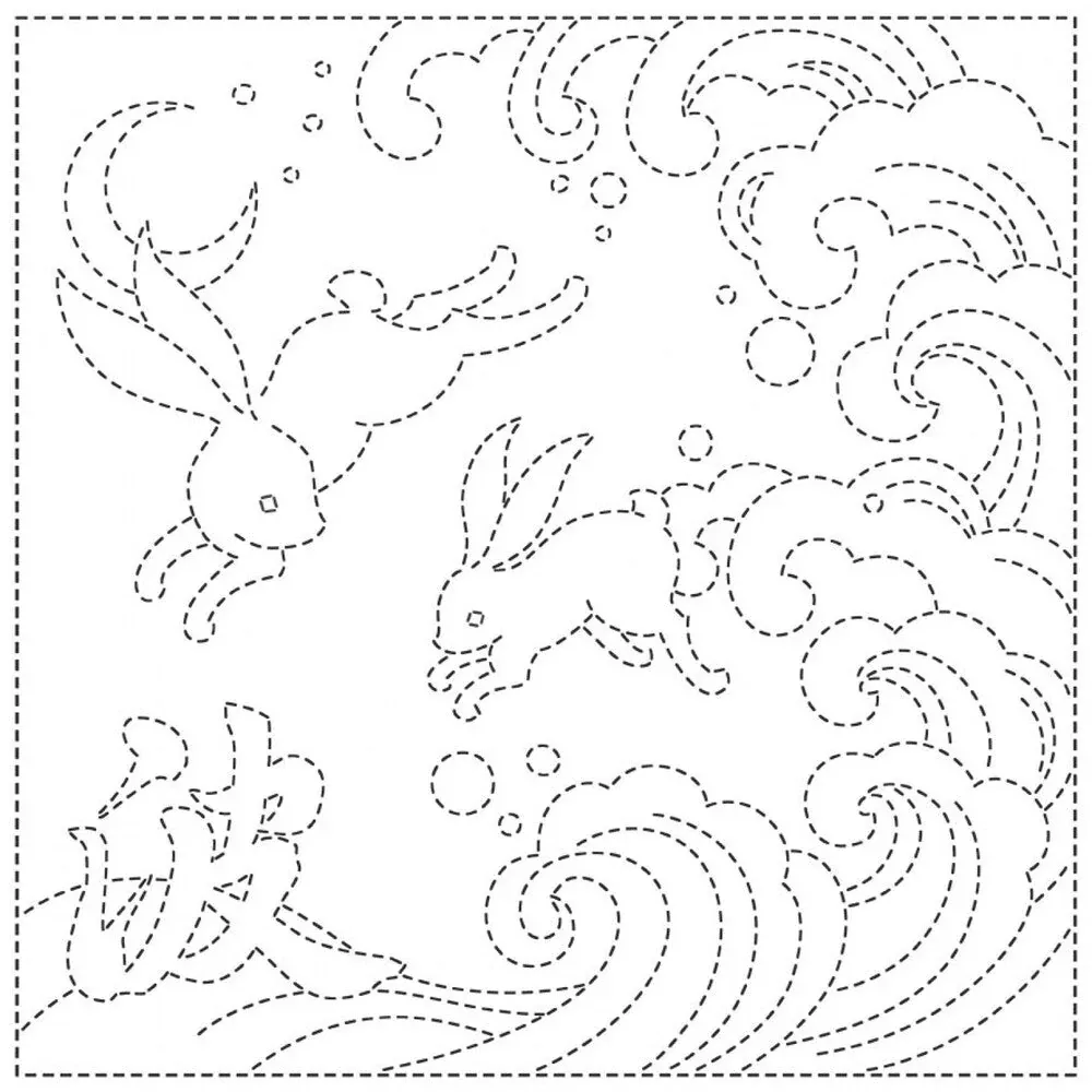 Sashiko Cloth - ARA-NAME-WHITE