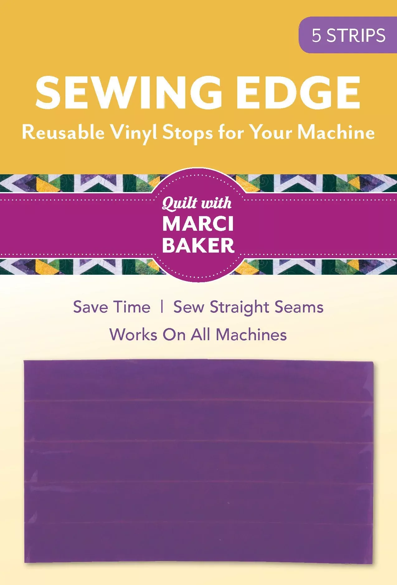 Sewing Edge Reusable Vinyl Stops For Your Machine, 5 Strips from Quilt with Marci Baker